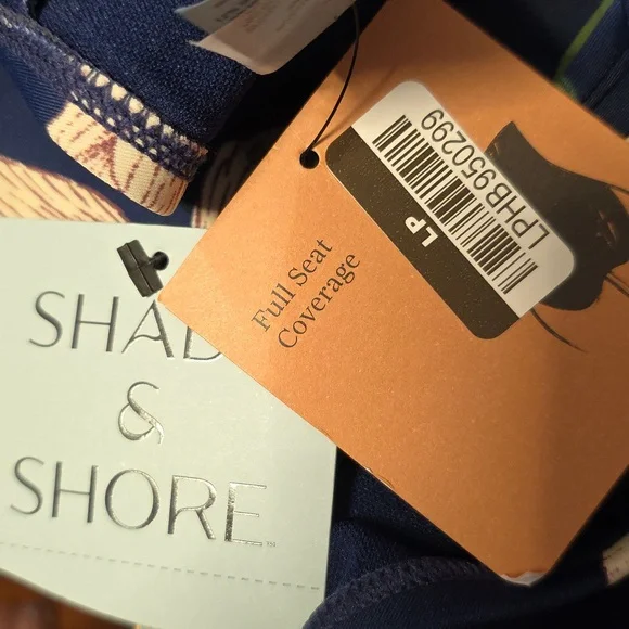 Shade & Shore‎ Dark Blue Floral Swimwear Size 18 - Picture 3 of 8